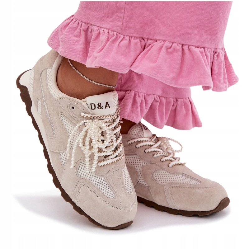 Dámské Semišové Tenisky S Lehkými A Pohodlnými Korálky MK61-0705 Šedé 39