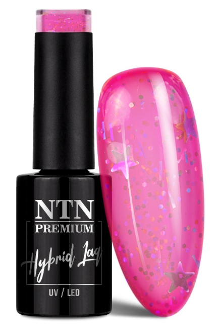

Lakier Hybrydowy Ntn Premium Różowy Gwiazdki 255