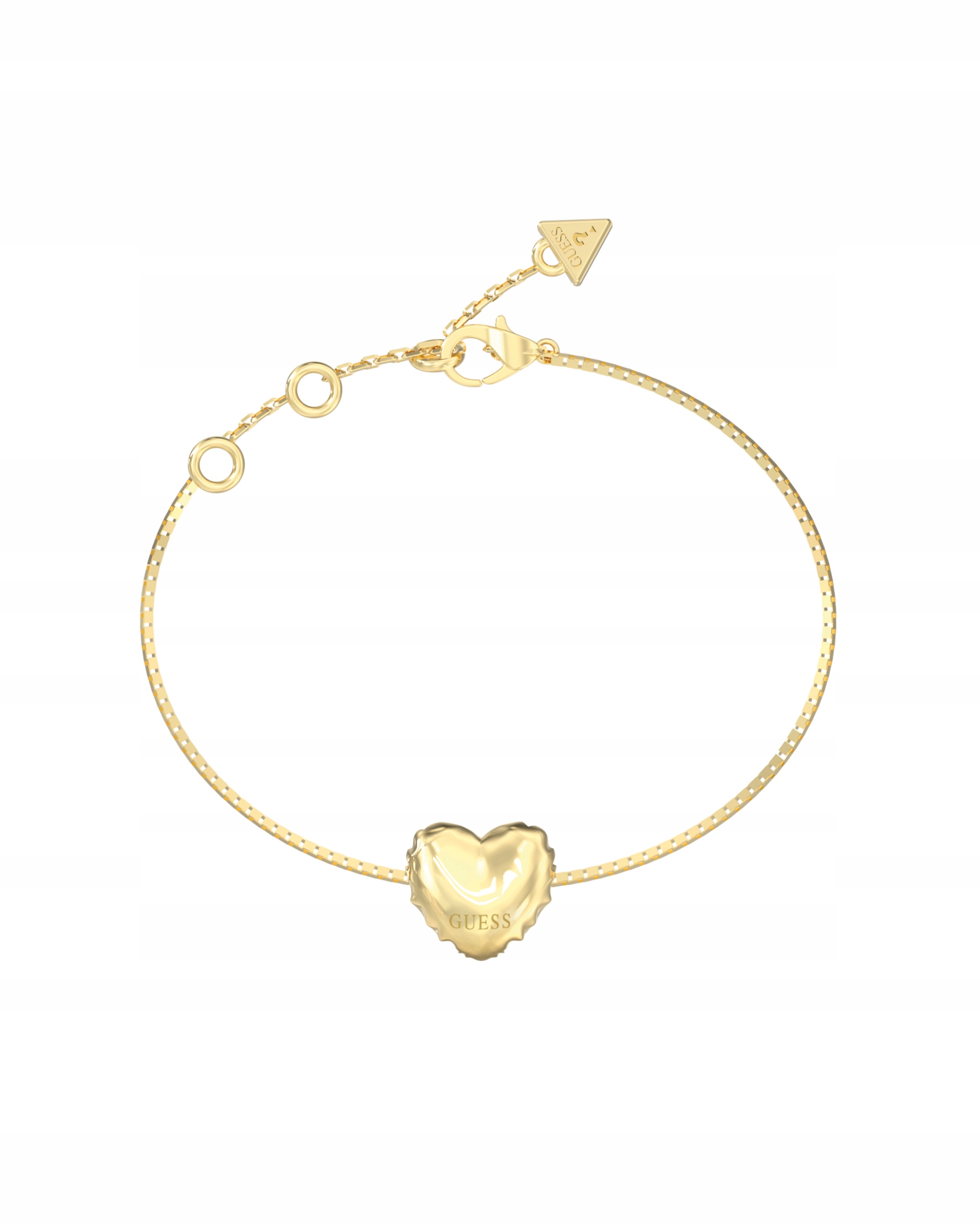 Dámský náramek Guess Iconique Srdce Ocel pozlacený, nastavitelný