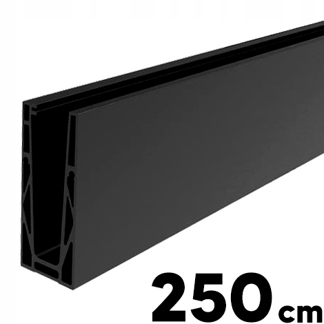 Profil balustrady szklanej montaż od góry U Czarny