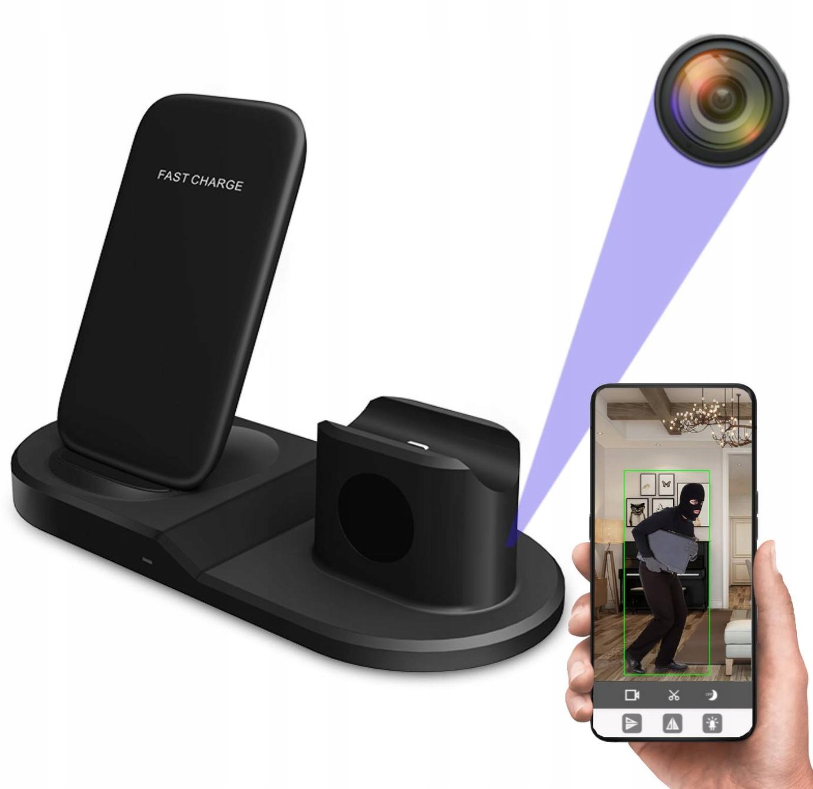 Skrytá WiFi Kamera Špionážní Indukční Nabíječka Mini Náhled MK-W55