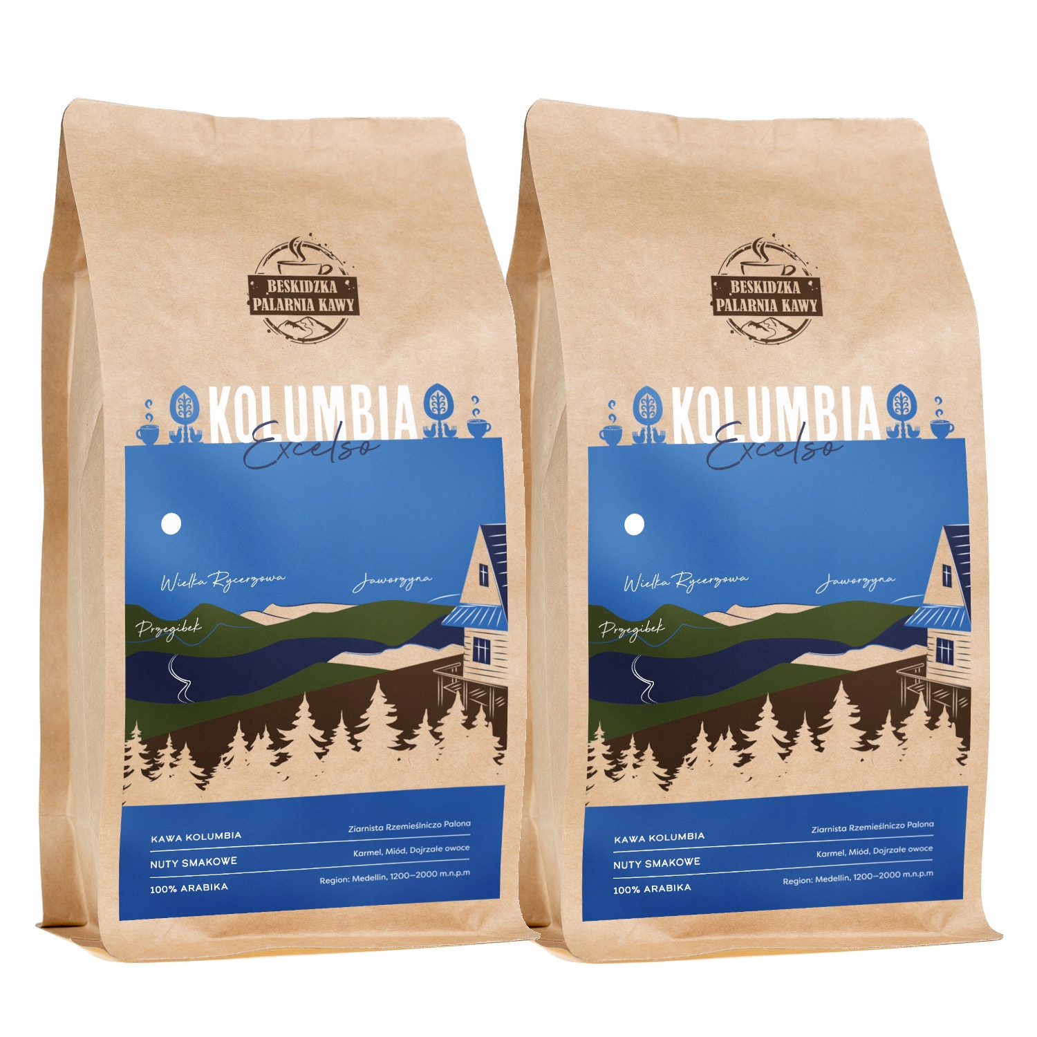 Palona Kawa Ziarnista Kolumbia Excelso 2x500g 100% Arabica Speciality