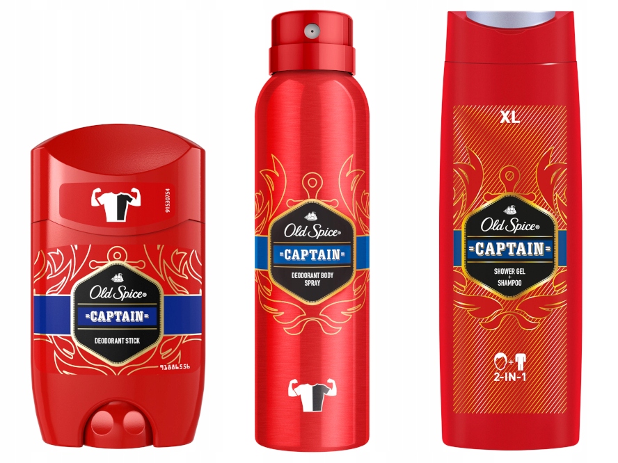OLD SPICE CAPTAIN ZESTAW DEO SZTYFT+SPRAY+ŻEL400ml