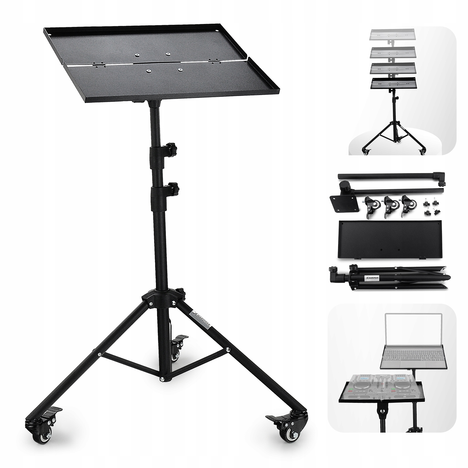 Statyw stojak pod laptop projektor z kółkami regulacja wysokości Hardman