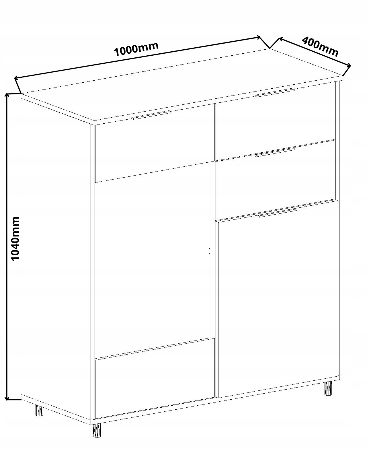 Komoda Lozanne z 2 Szufladami i Witryną - Dąb Wotan Kolor mebla dąb wotan