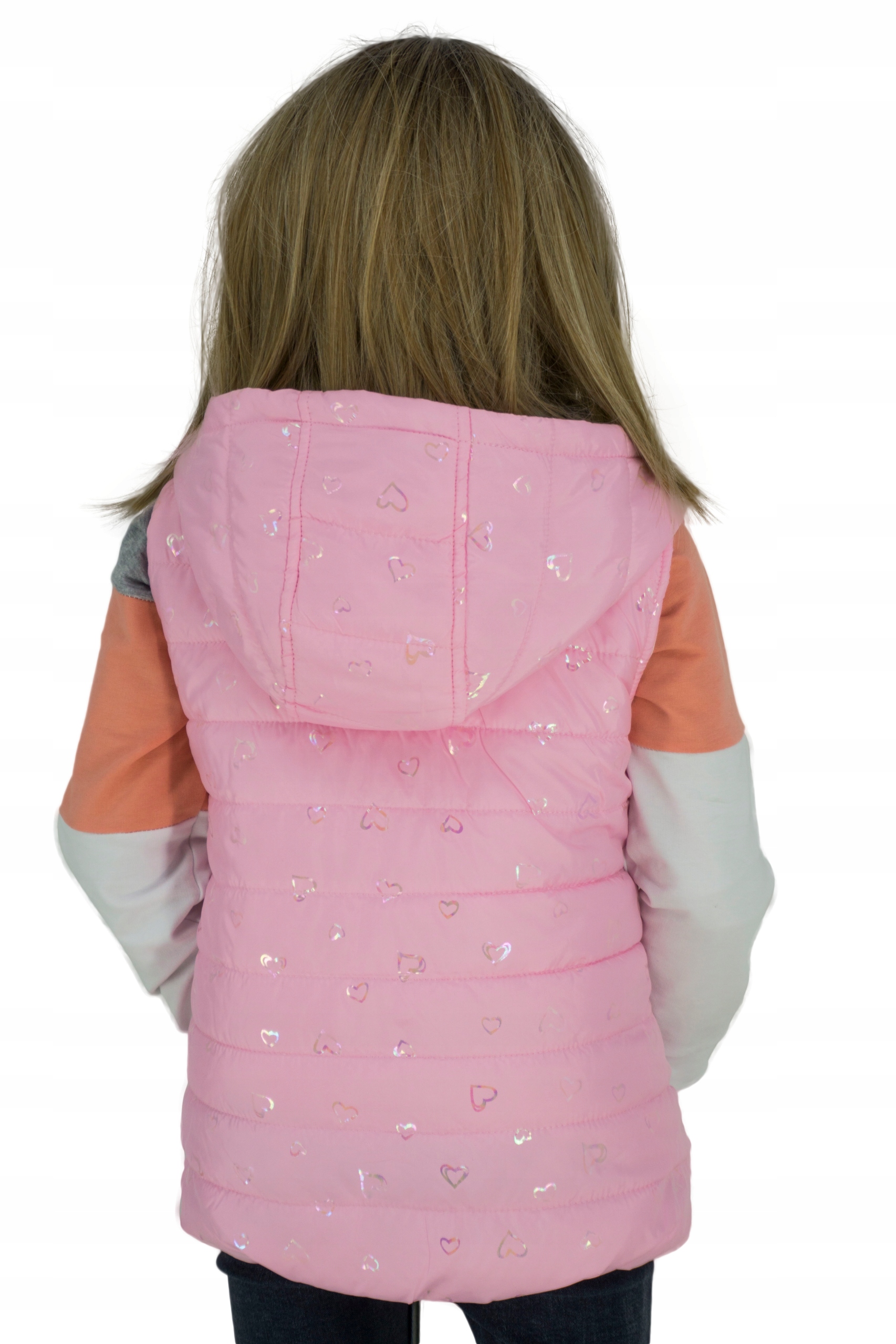 X34 Puchowa kamizelka bezrękawnik roz 104/110 Kolor różowy