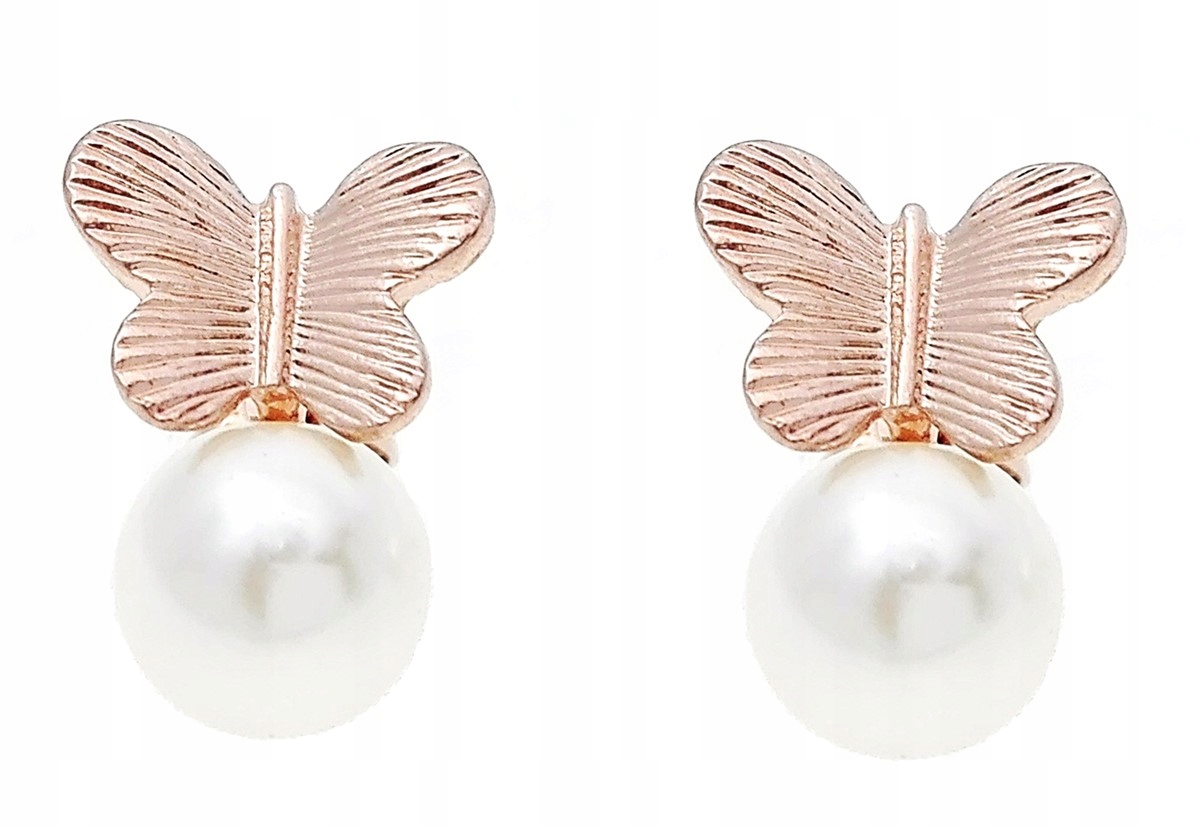 

Kolczyki złote motylki z perełkami motyl perełka