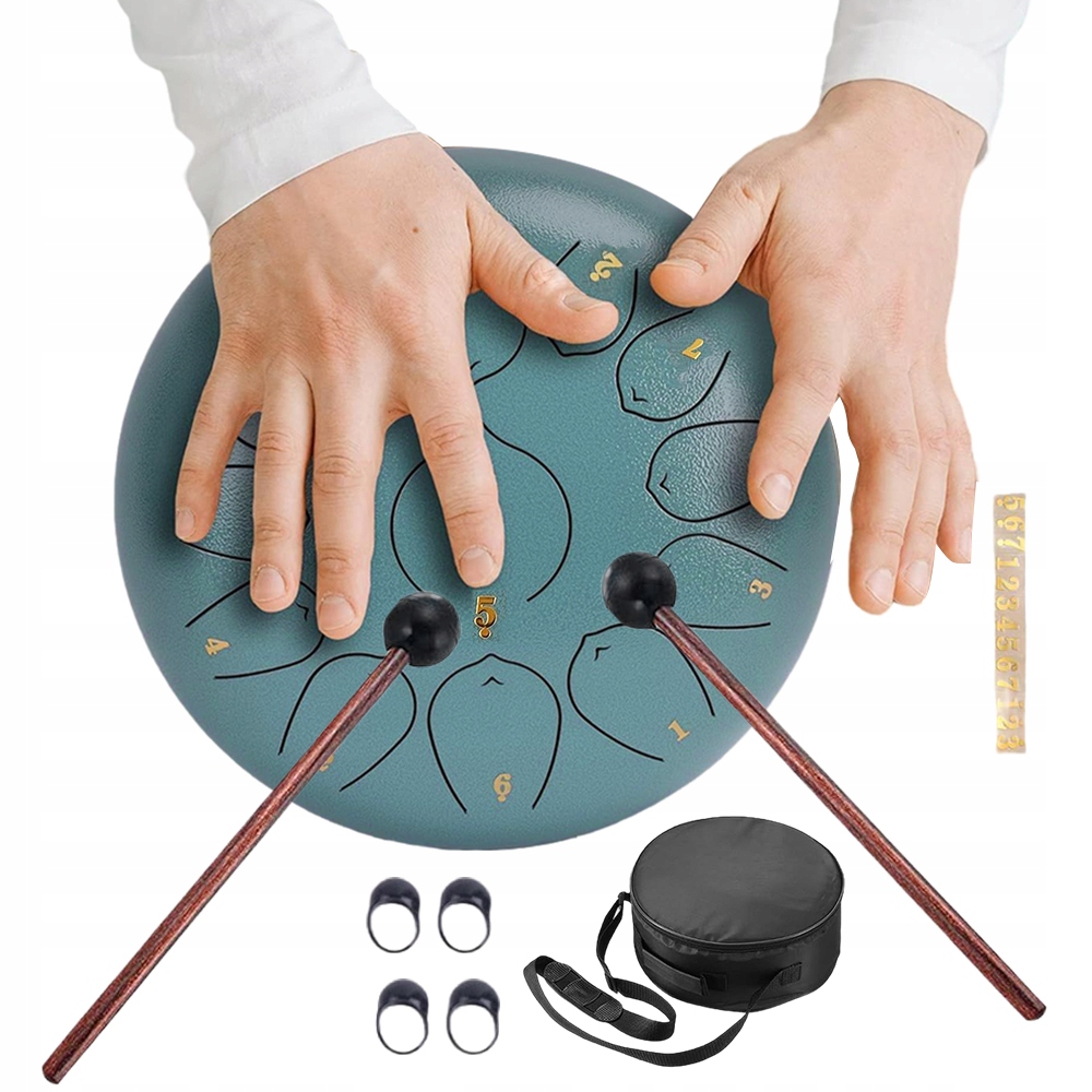 Jazykový Buben 12 Palců S Příslušenstvím, Snadno Se Učí V Modré Barvě