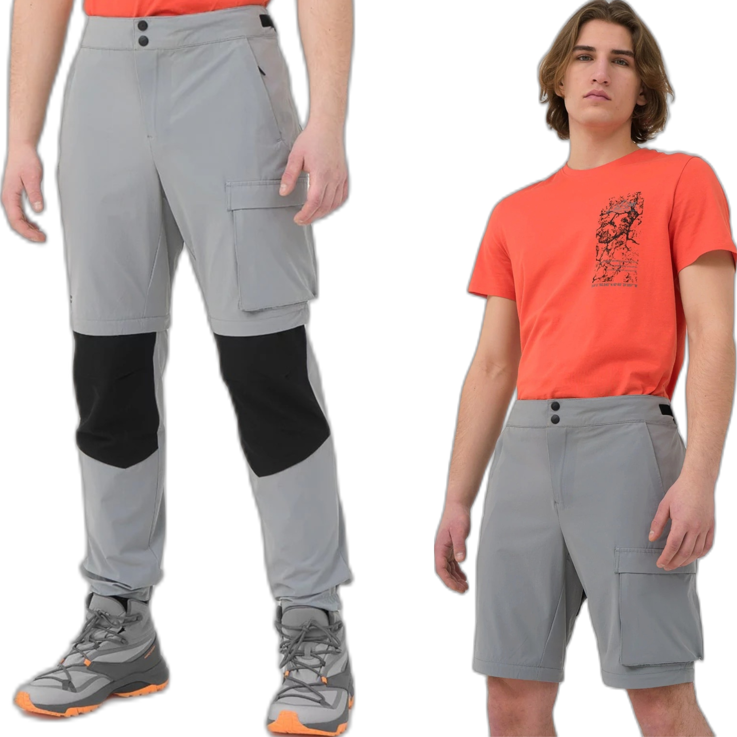 Męskie Spodnie Trekkingowe 4F 2w1 Długie Krótkie Odpinane Nogawki Suwak XL