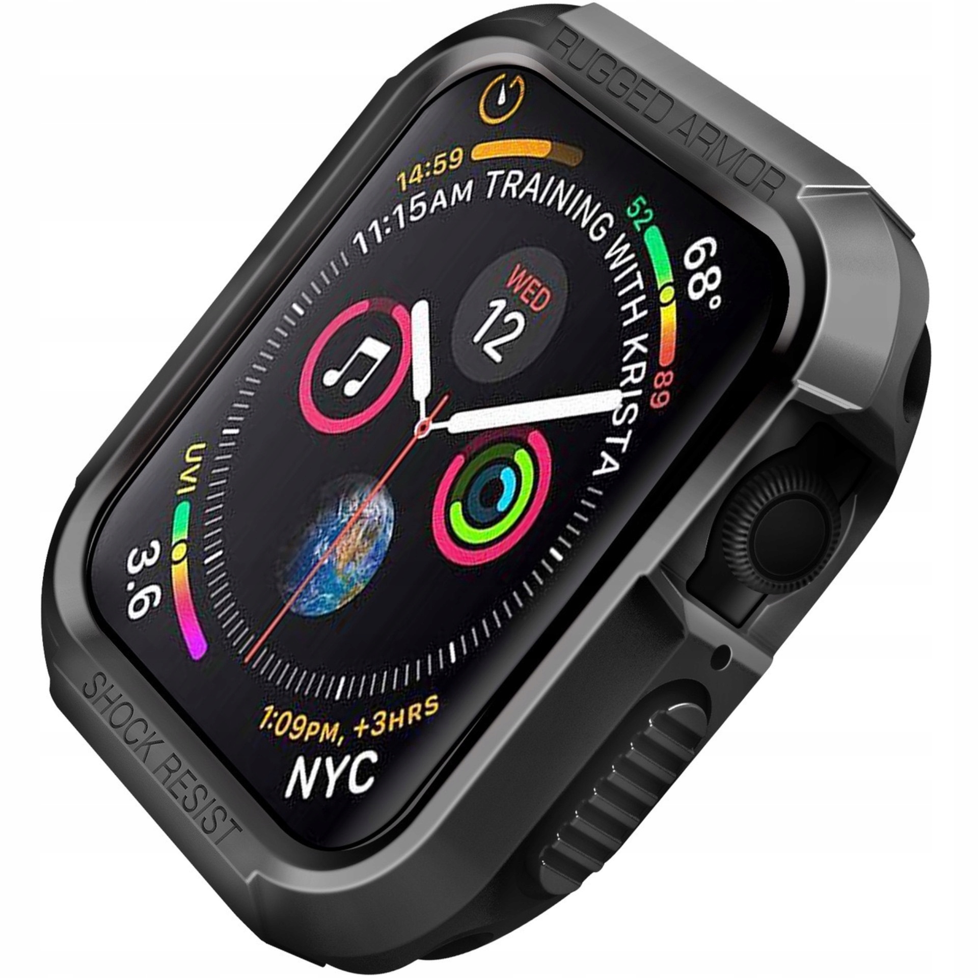 Etui Gumowe Rugged Armor Miękkie Case Nakładka Do Apple Watch 4/5/6/SE 40MM