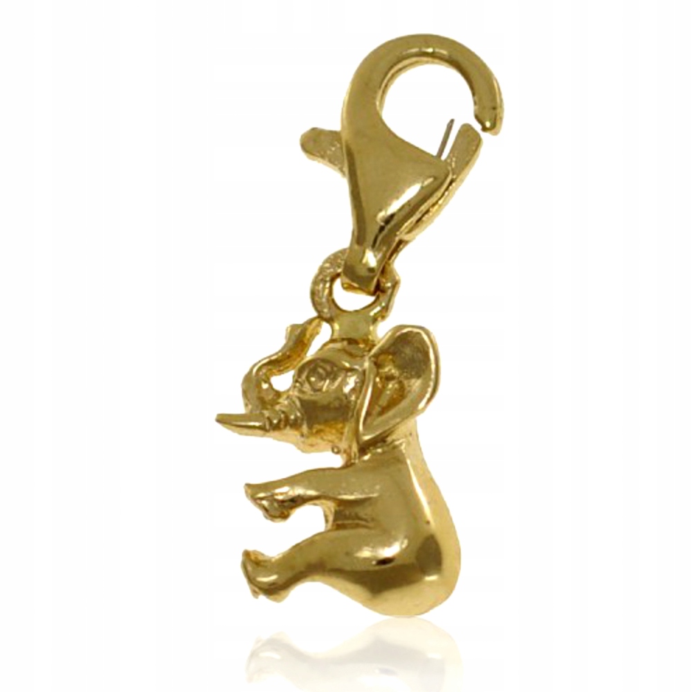 ZŁOTY CHARMS SŁOŃ Z TRĄBĄ PODNIESIONĄ DO GÓRY 585