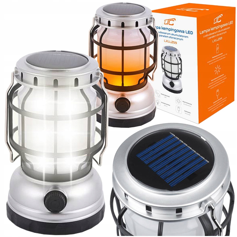 KEMPINGOWA LAMPA LED 8W AKUMULATOROWA IP65 SOLARNA