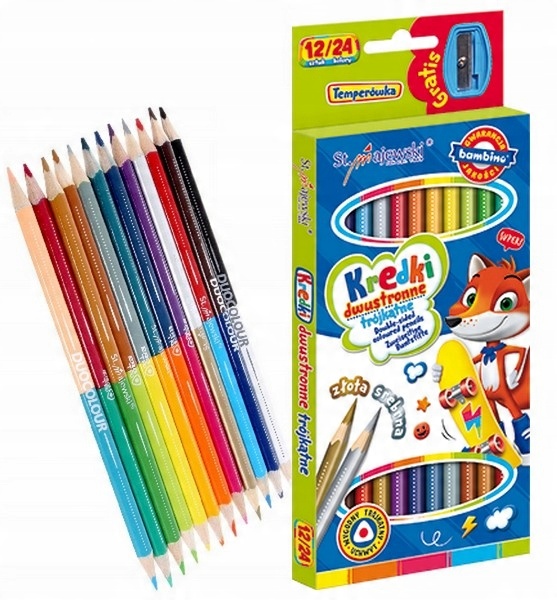 

Bambino Kredki Szkolne 12/24 Dwukolorowe temper