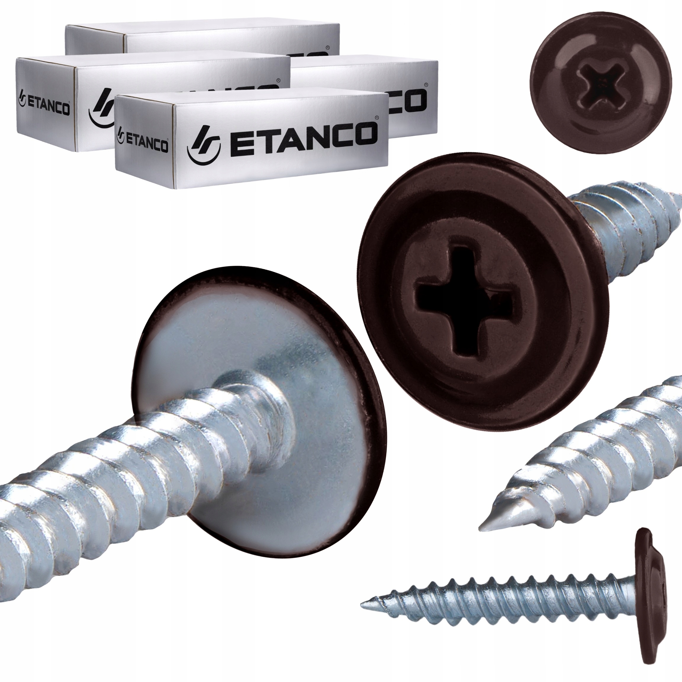 Podložkové vruty do dřeva 4,2 x 25 mm Ral 8017 1000 ks Etanco Gm-s