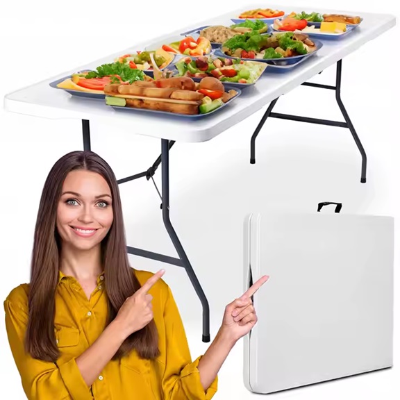 Stół Rozkładany Składany Ogrodowy Cateringowy Turystyczny Bankietowy 180x70