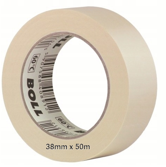 Taśma Maskująca lakiernicza 60°C na bazie kauczuku Boll 38mm x 50m