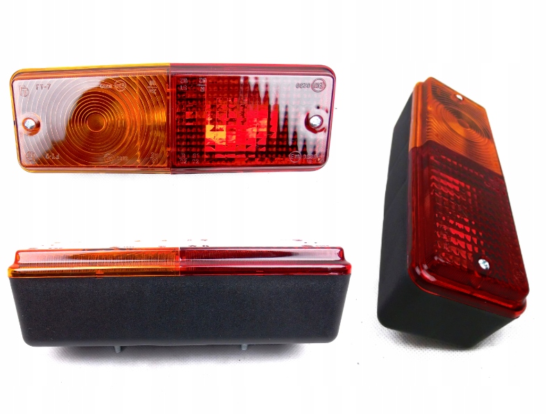 LAMPY TYLNE ZESPOLONE ŚWIATŁO PRZYCZEPY ROLNICZEJ NA KABLU +ŻARÓWKI komplet Wersja Europejska