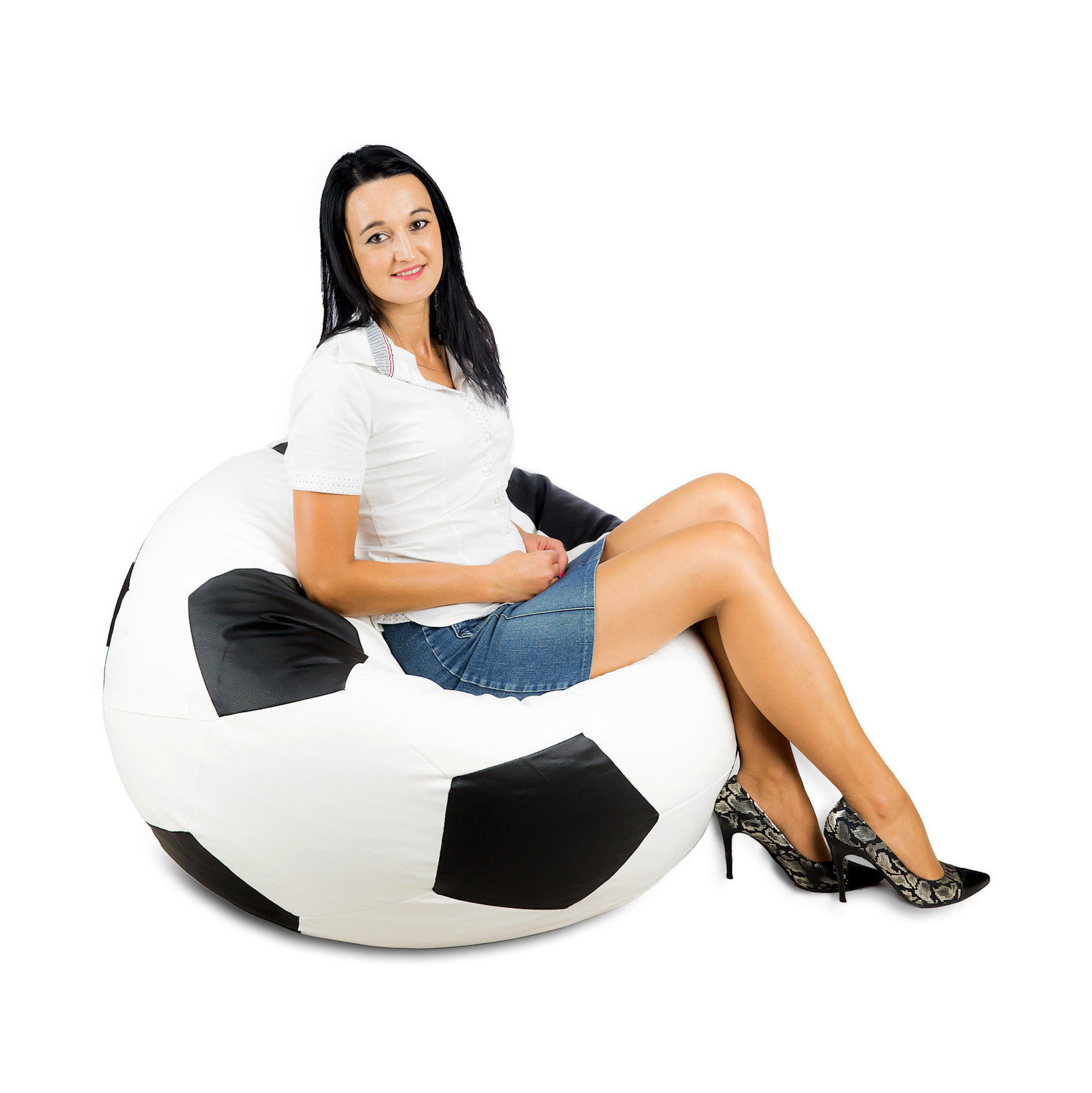 PIŁKA PUFA XXL FOTEL 100cm do siedzenia WOREK Głębokość mebla 100 cm