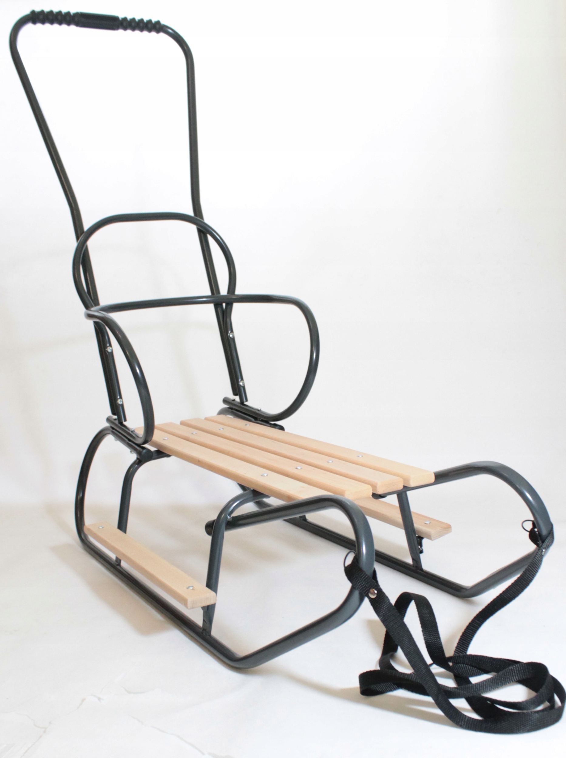 

Polskie Sanki Z Oparciem Pchaczem Podnóżkami Metal