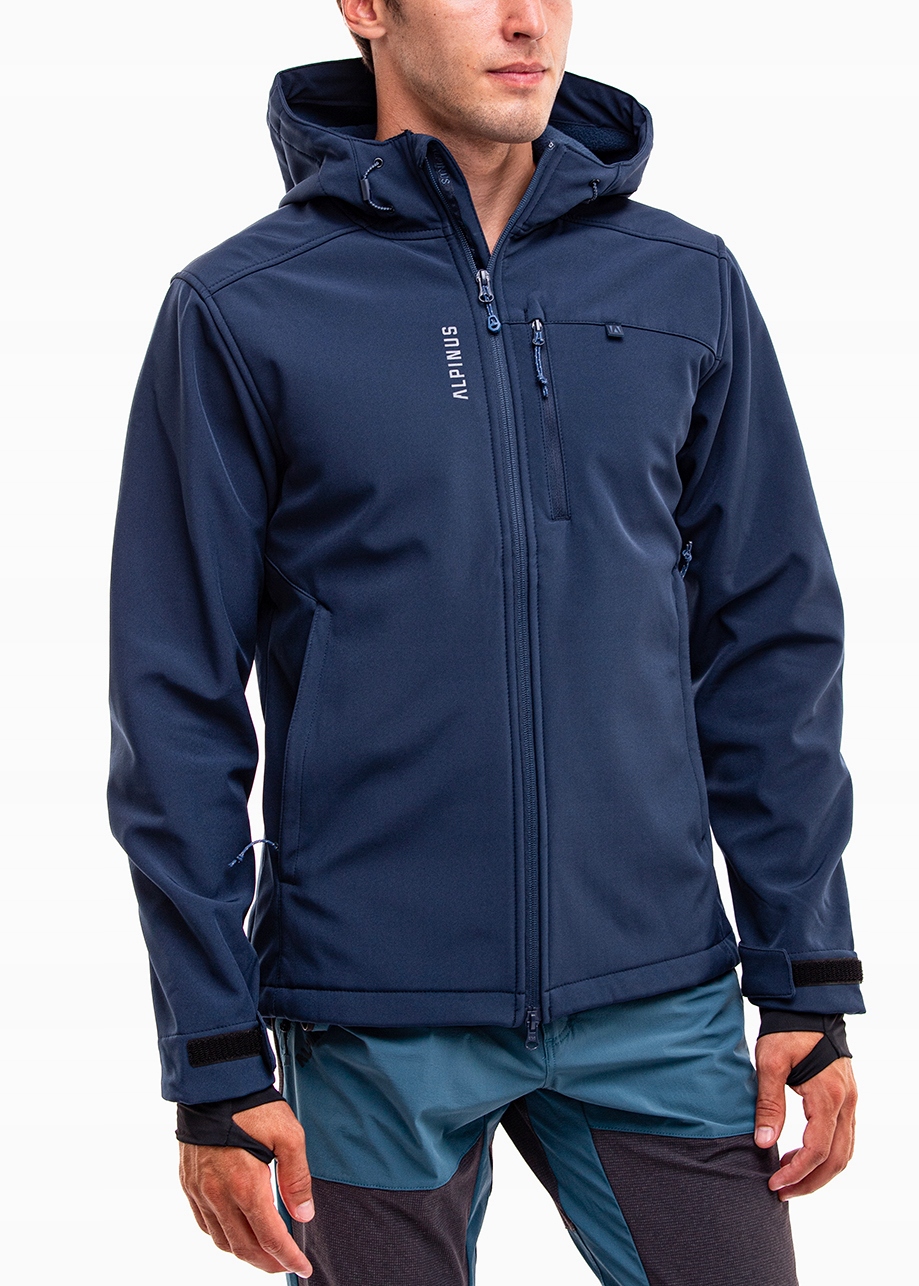 Kurtka Męska Alpinus Softshell z Kapturem Przejściowa Wodoodporna roz. 3XL