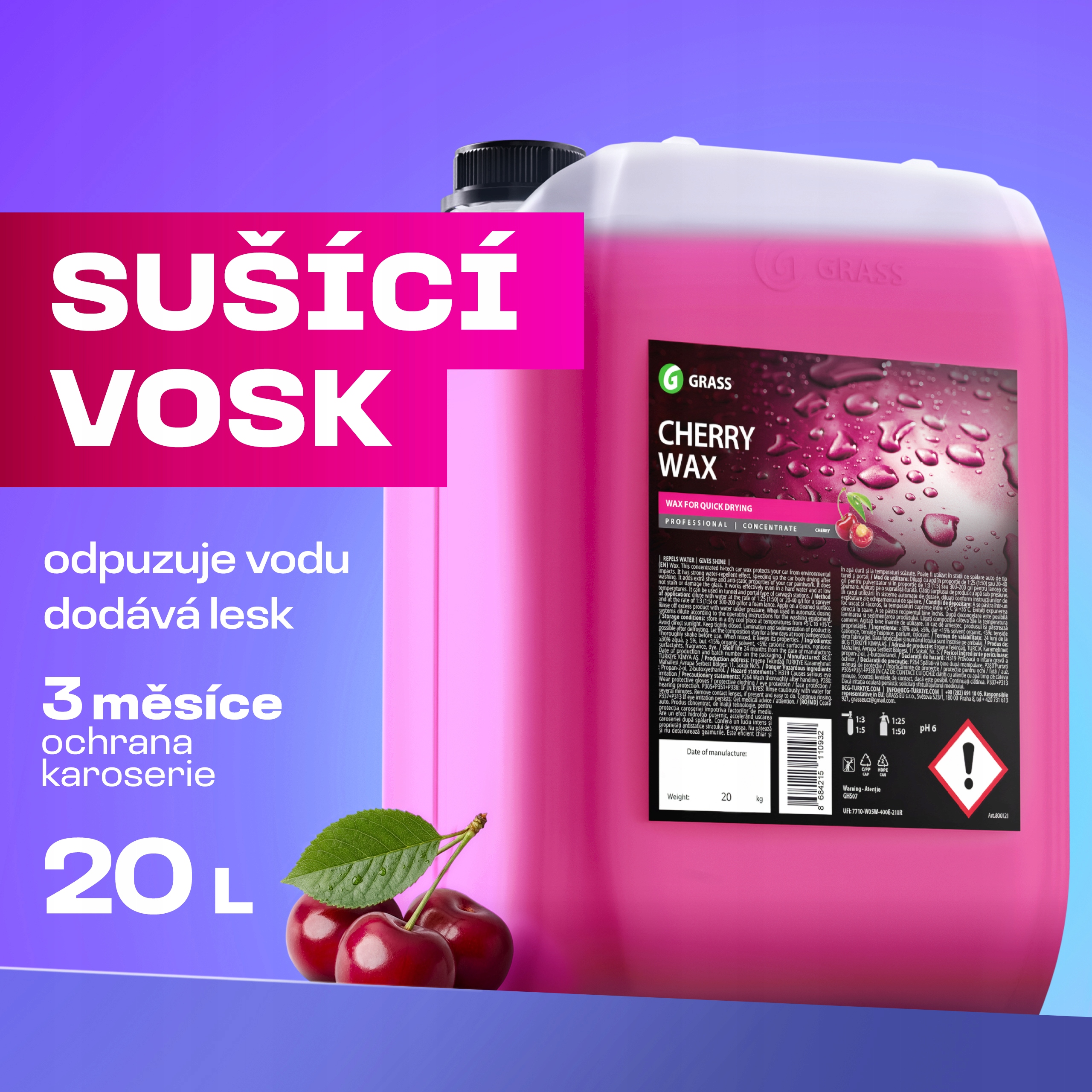 Grass Cherry Wax Sušiaci Vosk 20 kg