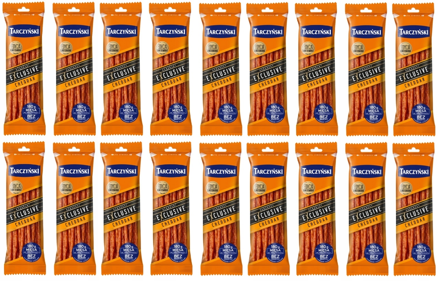 Levně 18 x 90 g Tarczyński Kabanosy Exclusive příchuť cheddar Karton