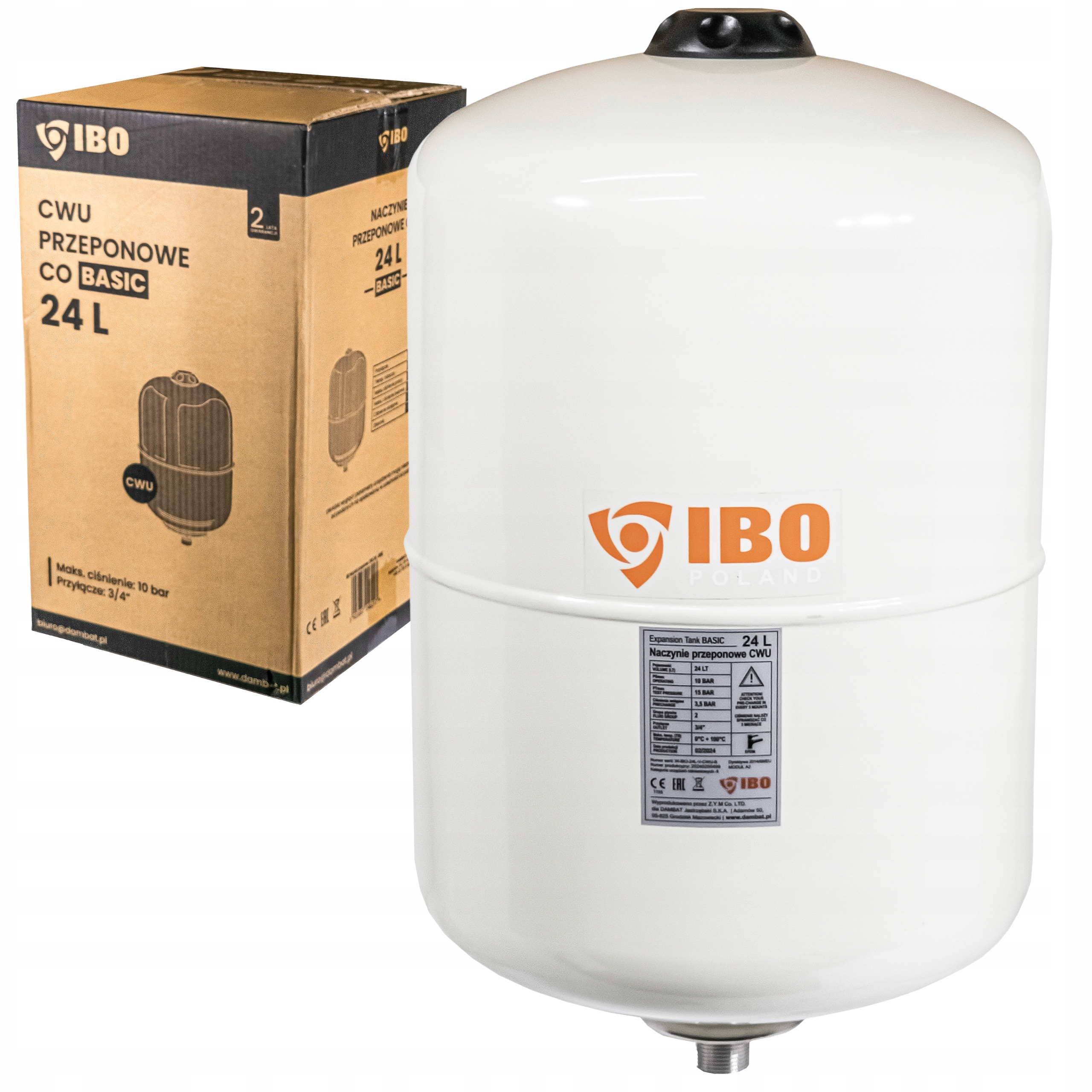 Naczynie Naczynko Przeponowe Wzbiorcze Zbiornik Do Instalacji Cwu 24L Basic