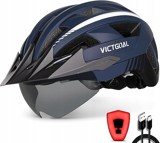 Cyklistická přilba Victgoal XL: 59-63 cm, metalická modrá