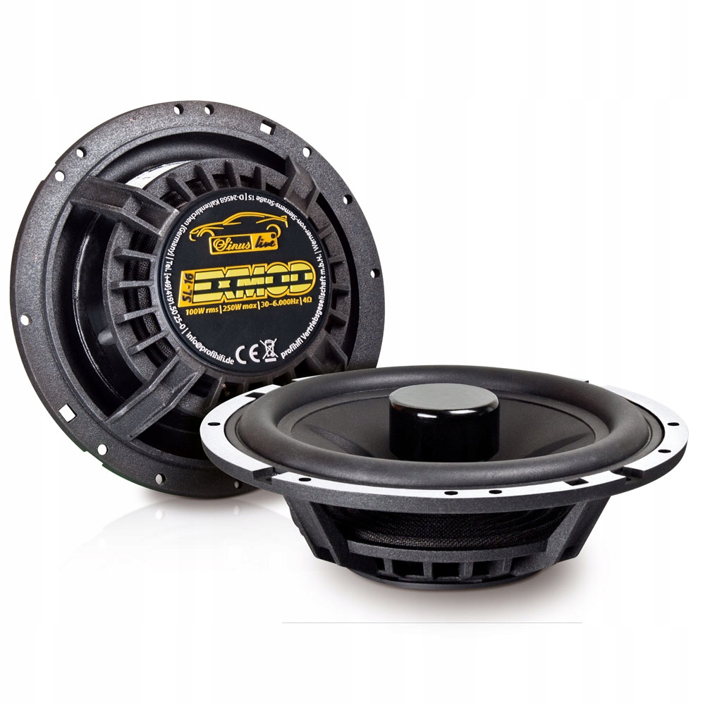 Sinuslive SL-16 Exmod Głośniki samochodowe 16cm 160mm Slim płytki montaż