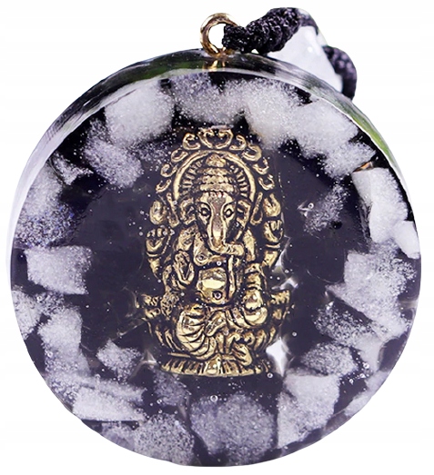 Náhrdelník Orgonit Krásný Ganéša Obsidián dárek Feng Shui Harmonizace