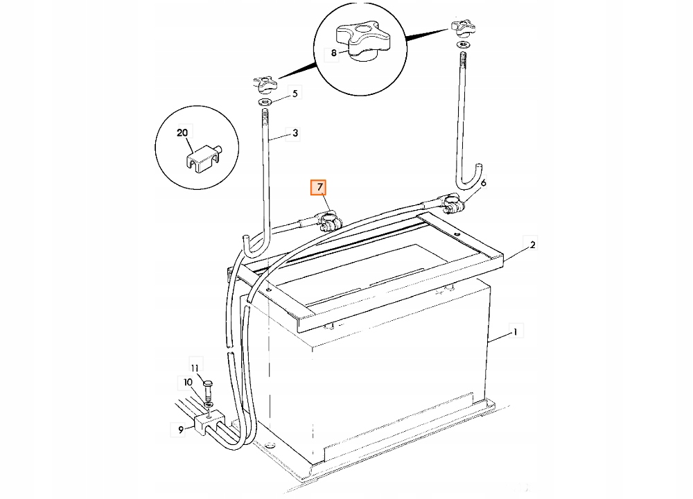 КАБЕЛЬ АККУМУЛЯТОРА И KLEMA 718/06800 JCB 540 FS