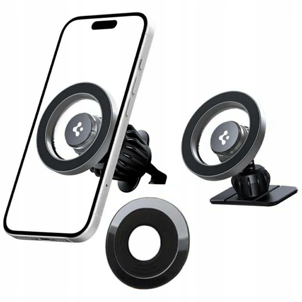 Držák do auta Spigen MFT13 2v1 MagSafe stříbrný