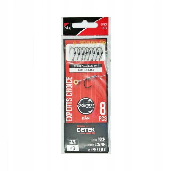 Dam Detek Method Pellet Band Rigs Nr12 0,22mm/3,2kg/10cm 8szt/op