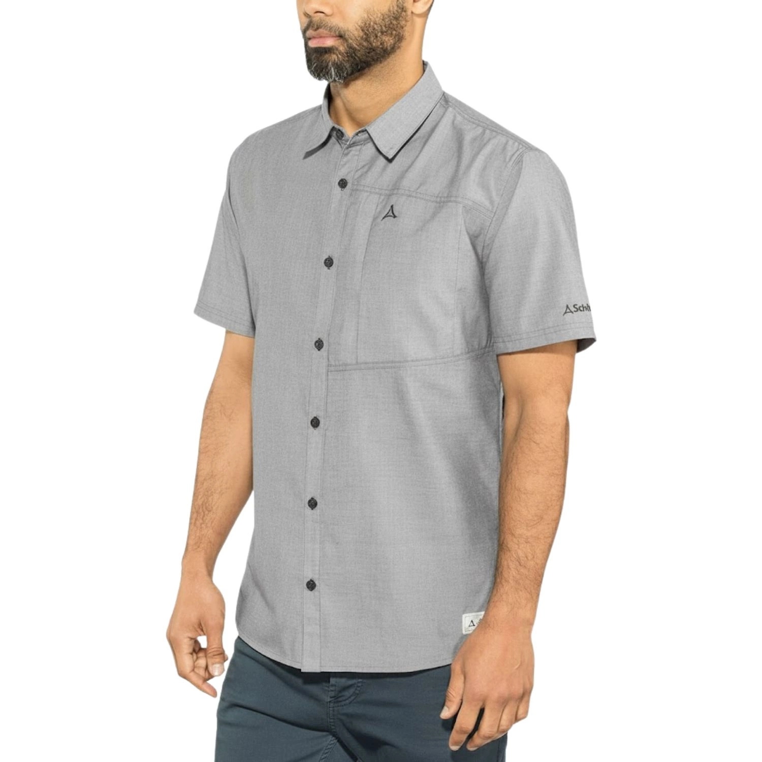 Pánská košile s krátkým rukávem Schoffel hikingová šedá, pohodlná vel. L