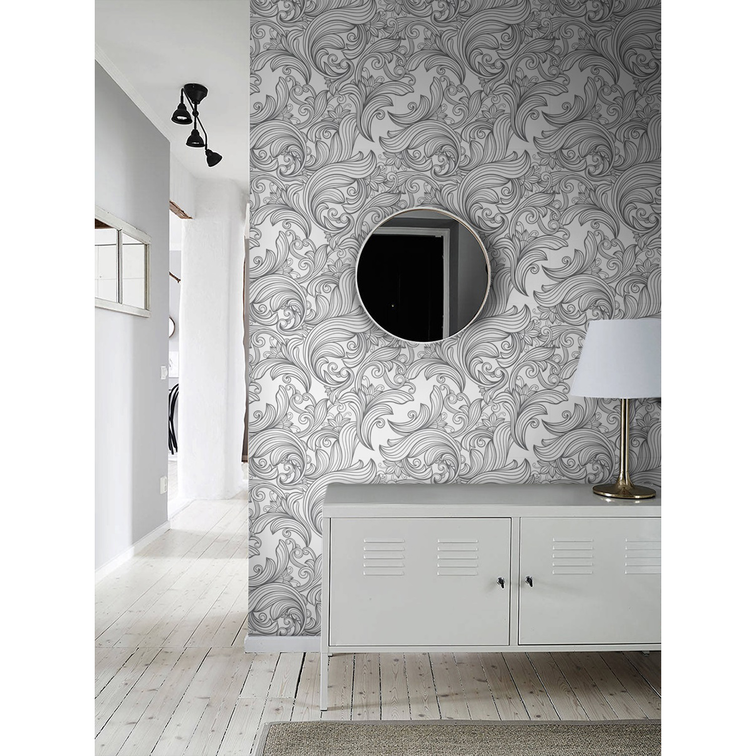 

Tapeta samoprzylepna Czarno-biały Paisley 250x104