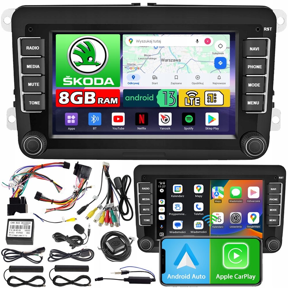 Autorádio Ncs ZV7 Škoda Octavia II 2 2004-2013 Android Bt 8GB 2DIN