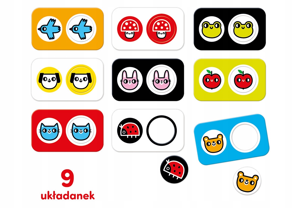 Puzzle Kontrastowe Do Pary 9 Układanek Czuczu 12M+ EAN (GTIN) 5902983491996