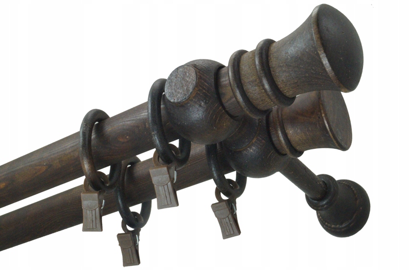 

Karnisz drewniany fi 28 Brąz Wenge podwójny 3,6 m