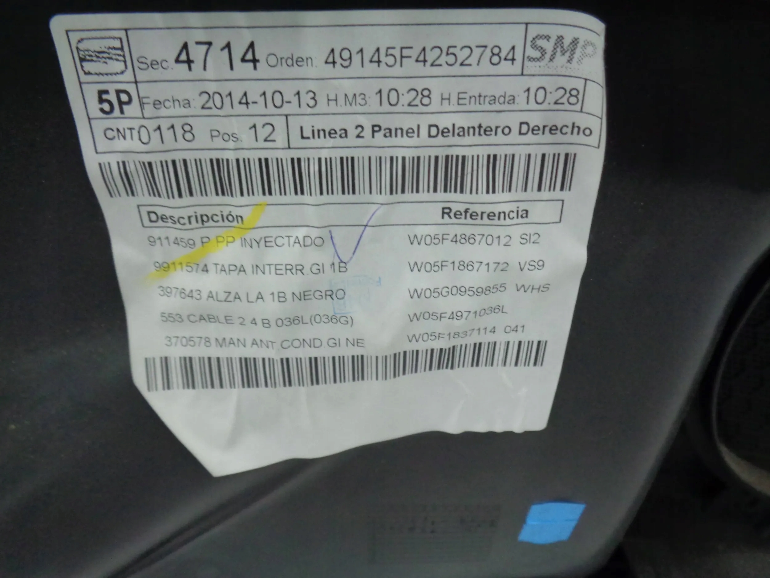 SEAT LEON III 5F upholstery door right front front