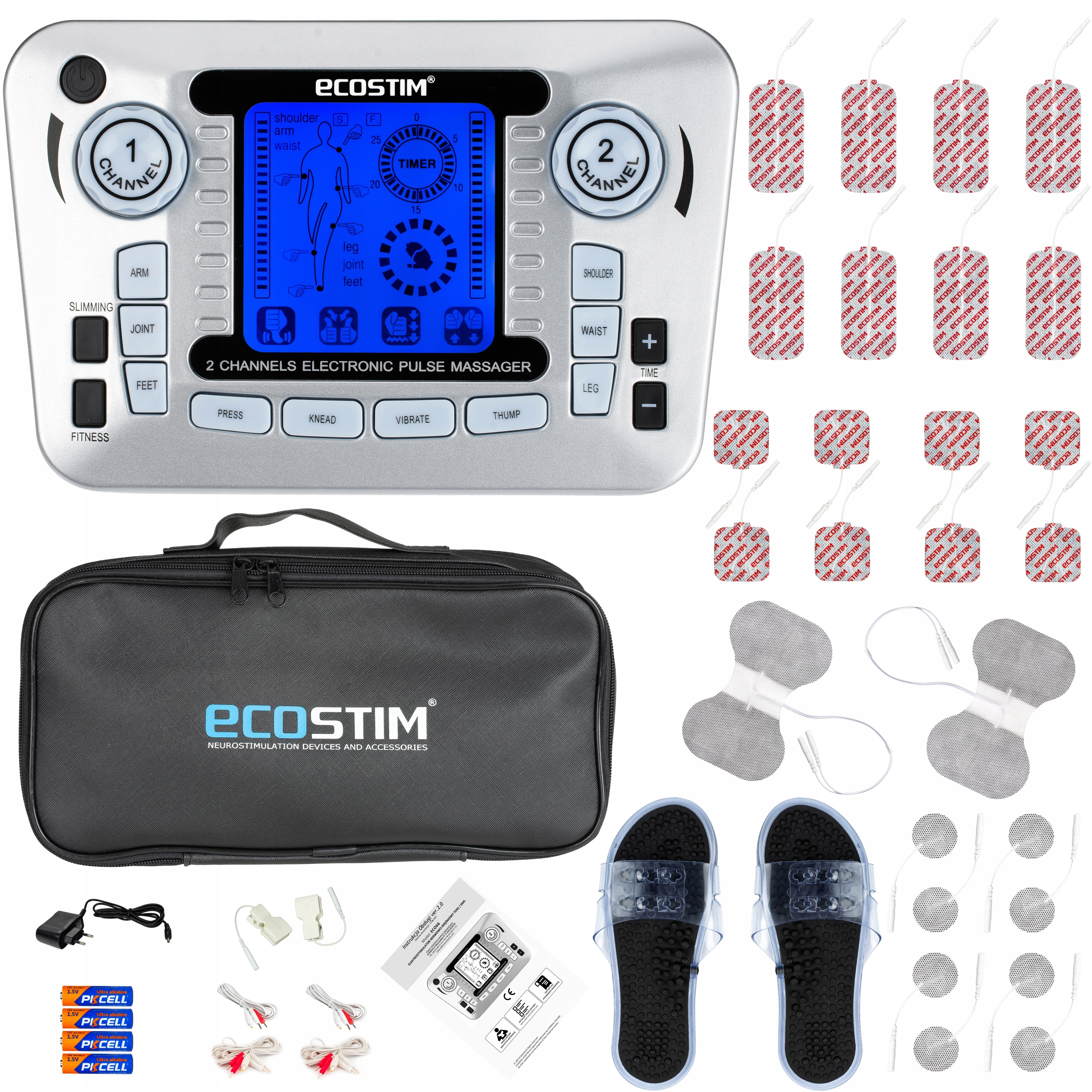 

Elektrostymulator Tens Ems Elektrody 6 Rodzaje+bat