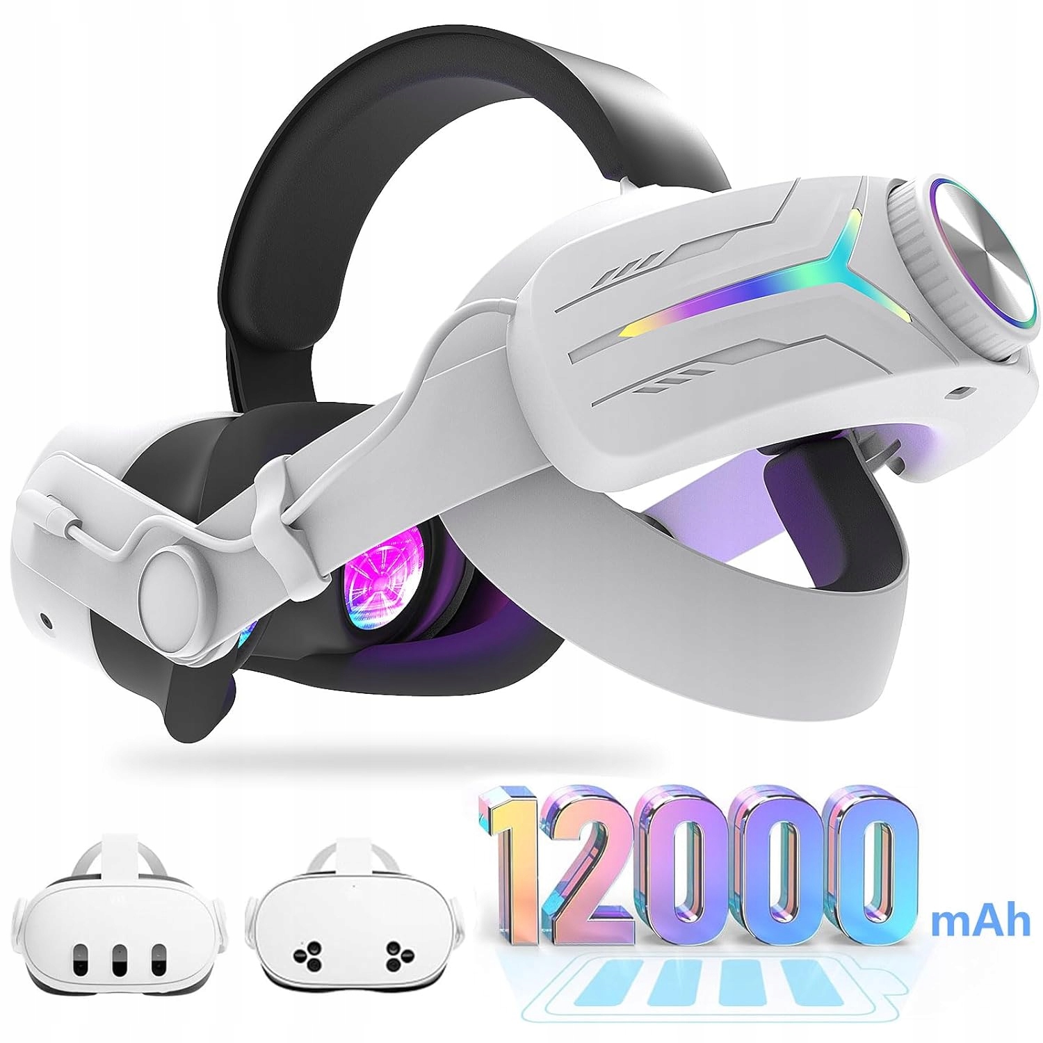 12000mAh szybko ładujący się pasek na głowę Meta Quest 3/3S Elite