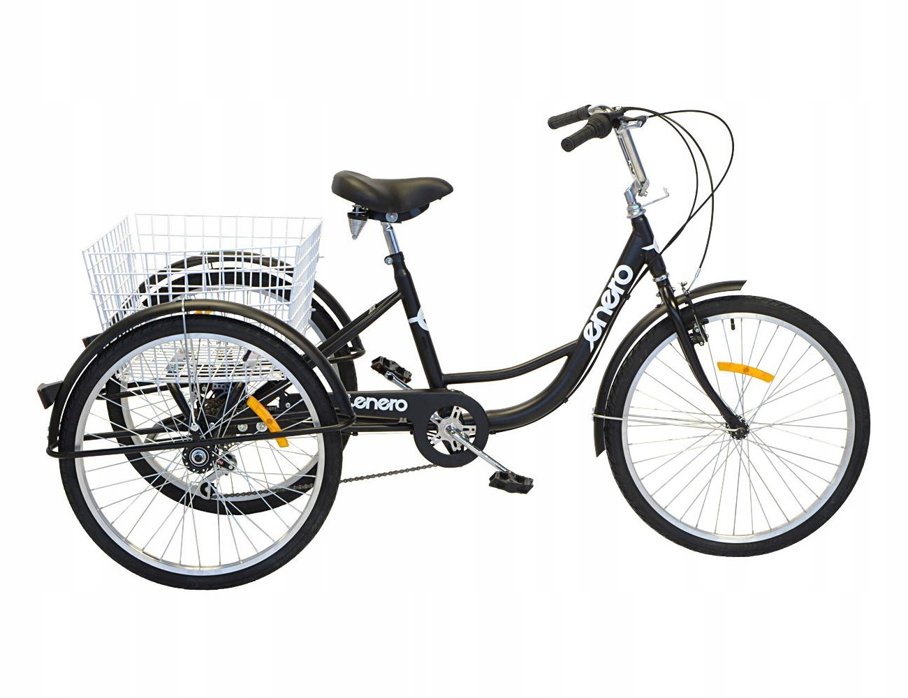 Rower 3-kołowy Rehabilitacyjny z Koszem 24" 6-biegów Shimano Czarny