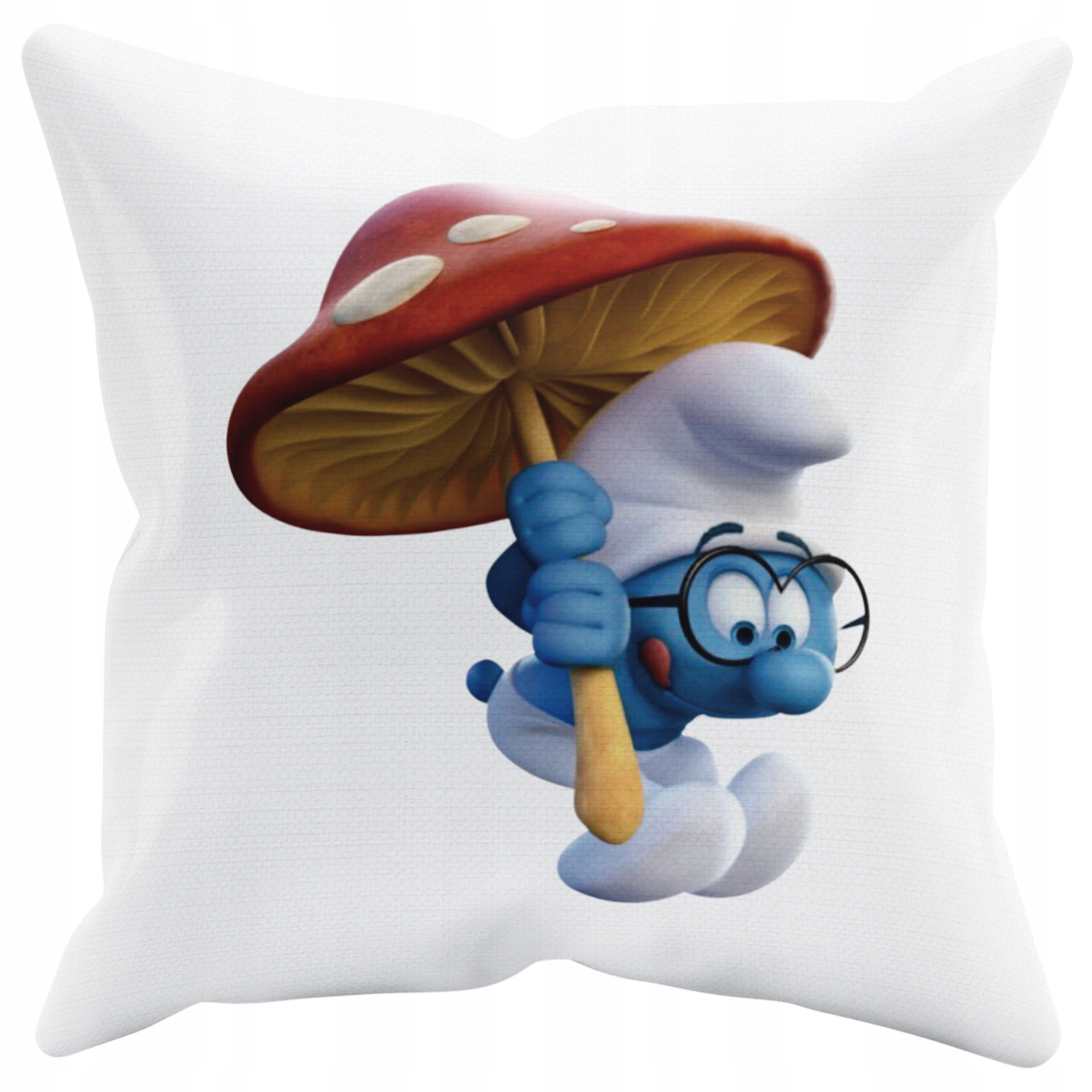 POSZEWKA NA PODUSZKĘ JAŚKA DO PRZEDSZKOLA SMERF WAŹNIAK + IMIĘ GRATIS Kolor dominujący biel