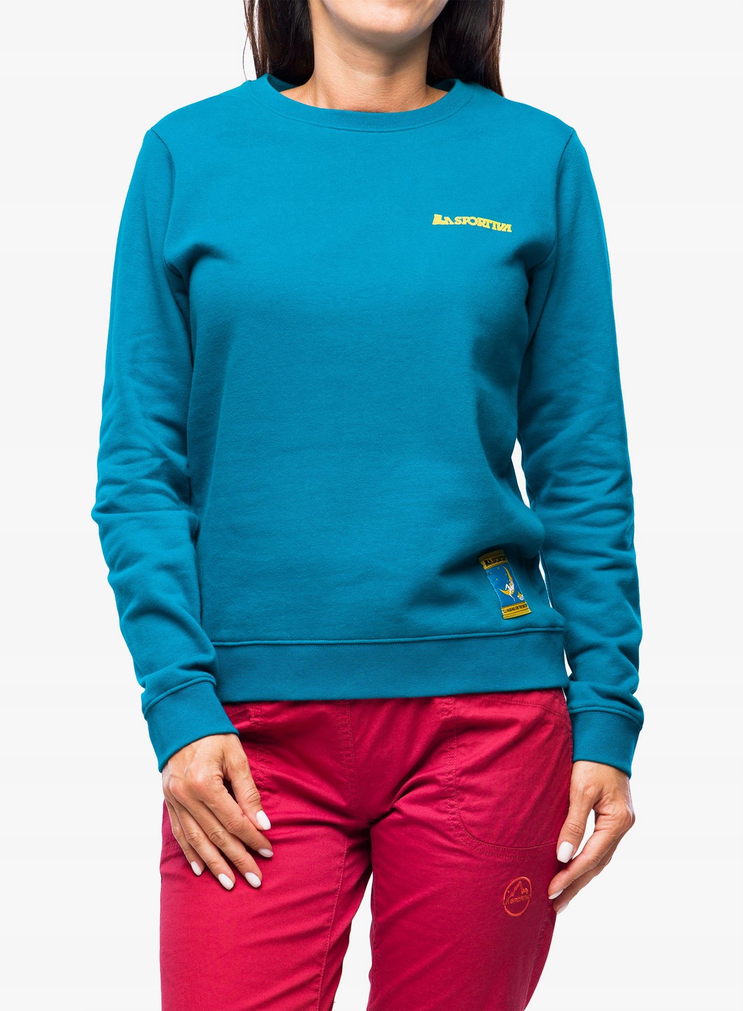 Bluza damska La Sportiva Climbing on the Moon Sweatshirt turchese Xs