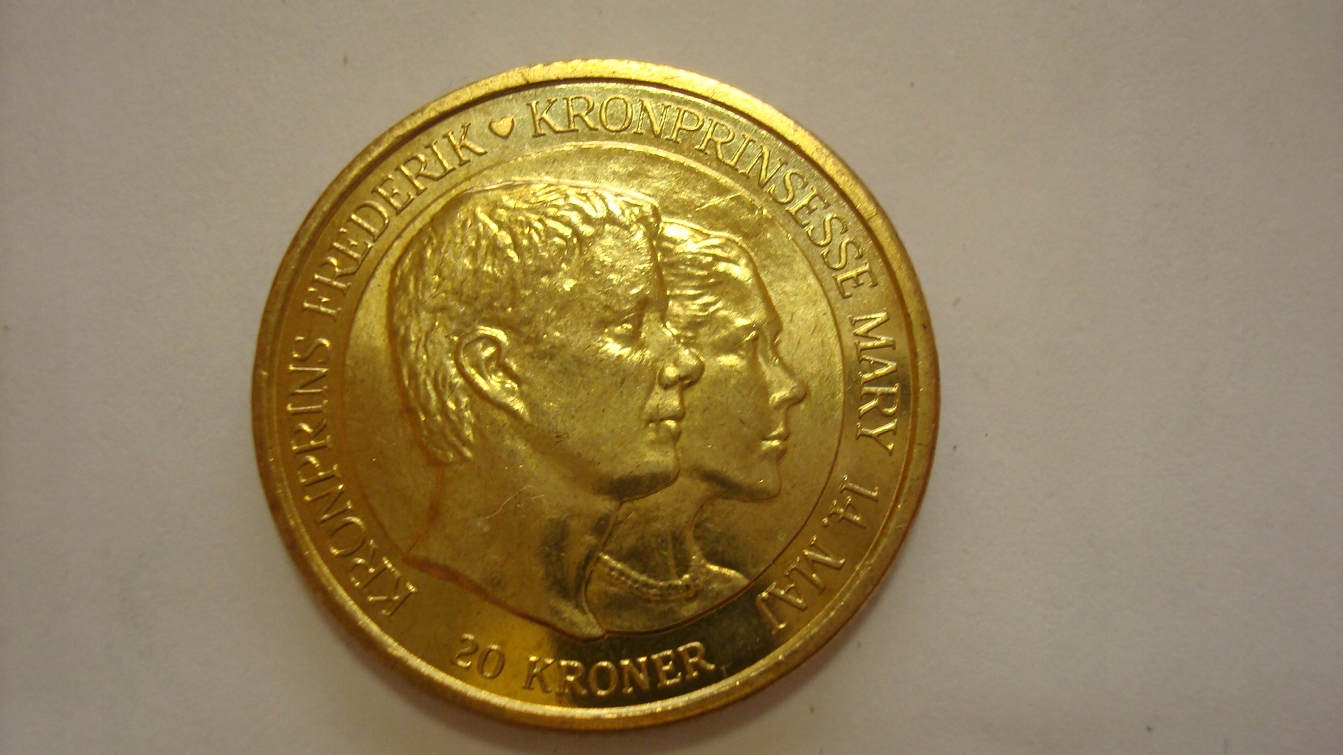 Moneta 20 koron 2004 Dania ślub stan 1