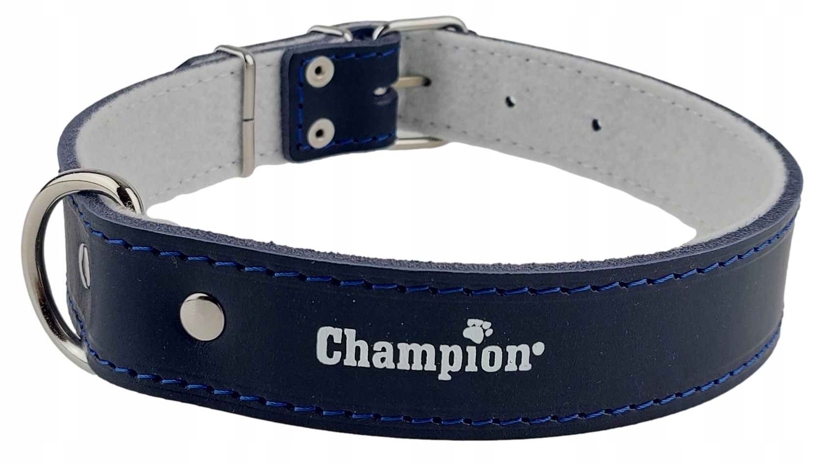 Obojek pro psa Lícová kůže Polský Výrobce Champion 65 cm/3,5 cm Granát