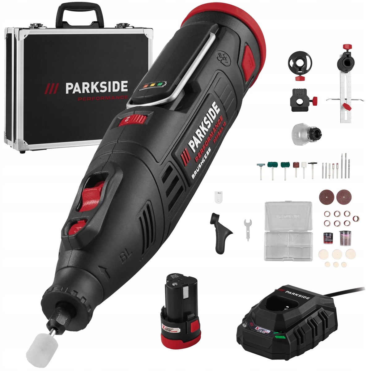 Szlifierka Precyzyjna Parkside Ppfbsa B2 12V Zestaw Aku Ładowarka Walizka