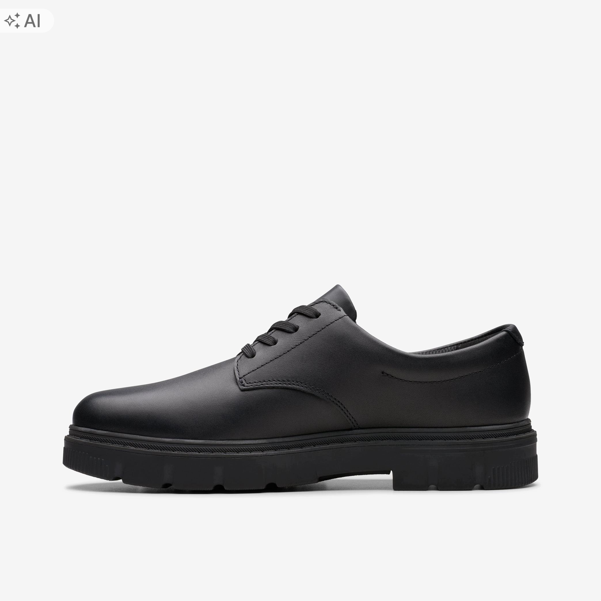 Clarks Czarne Skórzane Półbuty Męskie Sznurowane Gładkie 41,5 6OA
