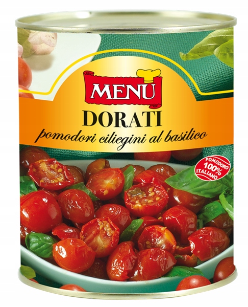 Koktejlové rajčata s bazalkou mírně podušené "Dorati" 800 g Menu