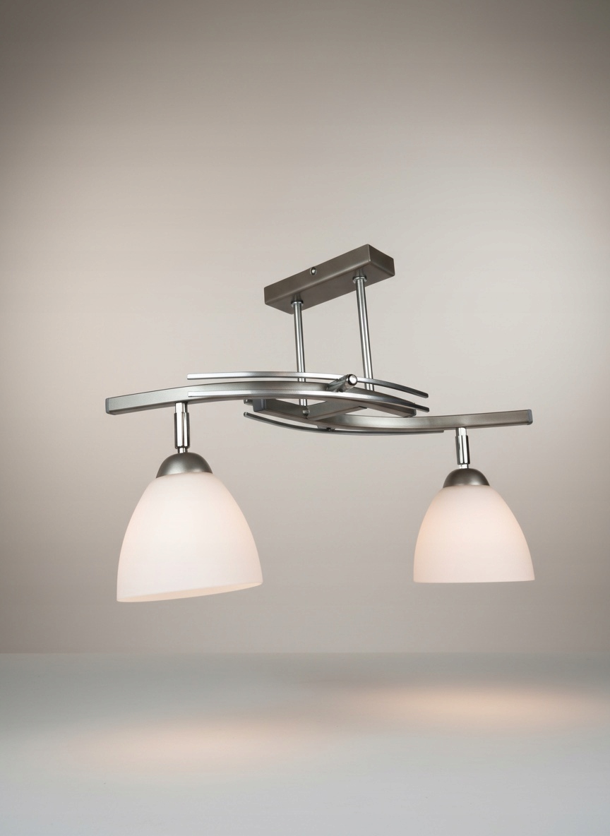 Stropná Lampa Luster Fiona 2 Satén 2x E27 Euro-lamp Biely Hladký Klobúk